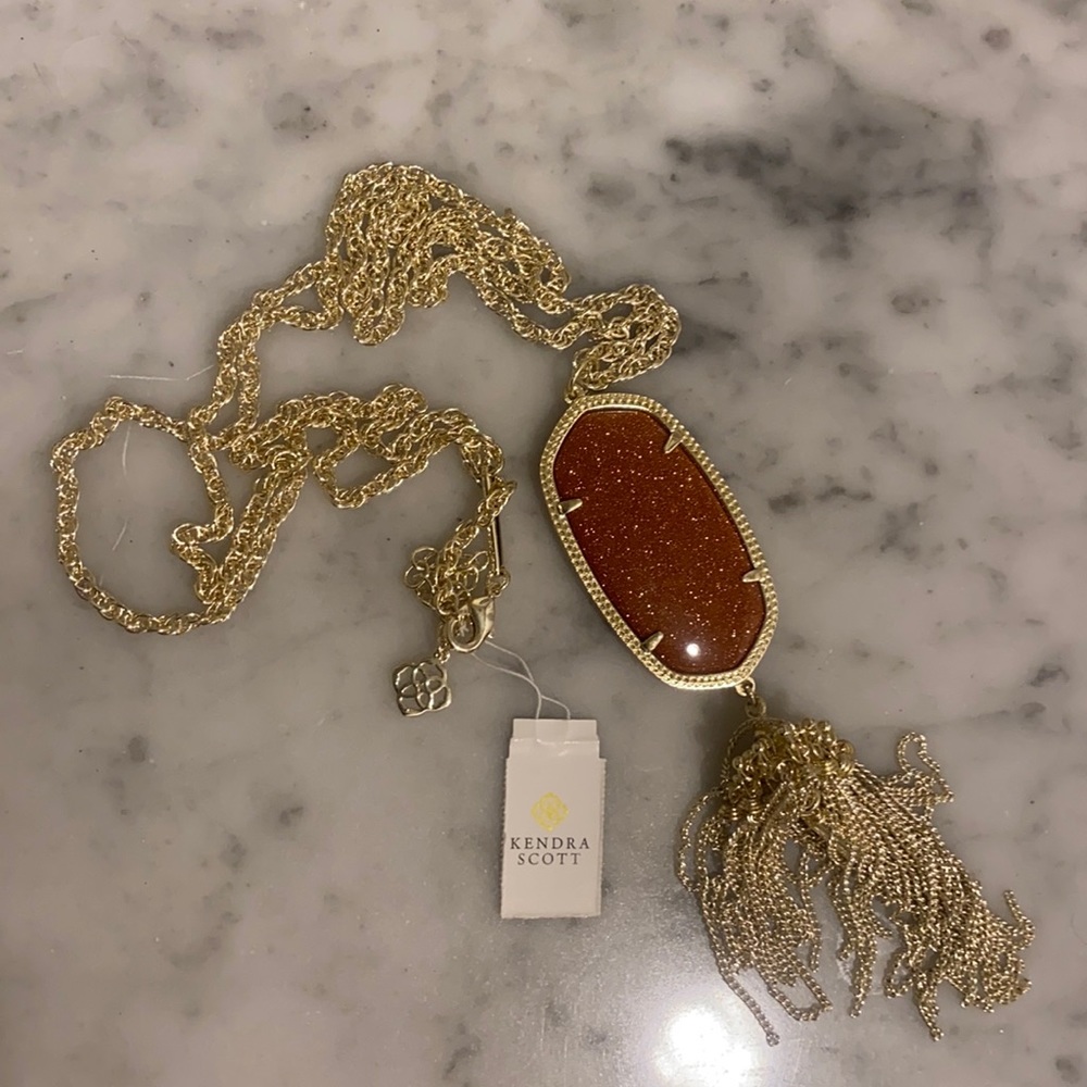 Kendra Scott Gold/Brown Long Pendant Necklace